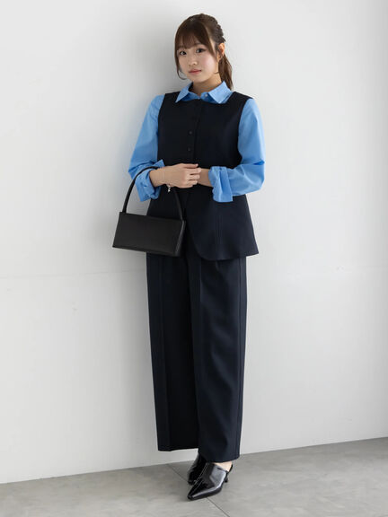 2タックワイドパンツ【AOYAMA FASHION ASSOCIATION × Té chichi】（モカ/ネイビー）｜Te chichi（テチチ）通販