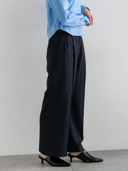 2タックワイドパンツ【AOYAMA FASHION ASSOCIATION × Té chichi】（モカ/ネイビー）｜Te chichi（テチチ）通販