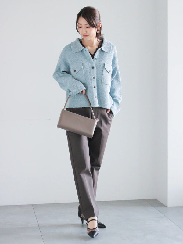 BEAMS ストレッチテーパードパンツ M チャコールグレー セール】 ストレッチテーパードパンツ（チャコールグレー/ブラック