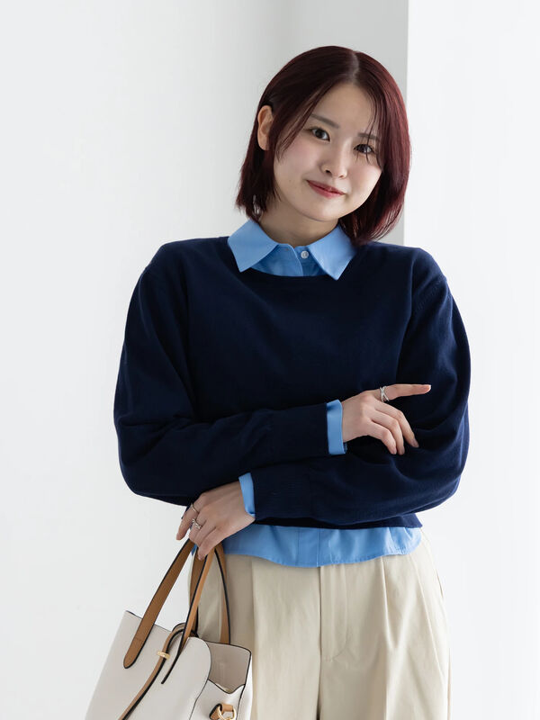 セール】 コンパクトクルーネックニット【AOYAMA FASHION ASSOCIATION