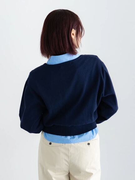 コンパクトクルーネックニット【AOYAMA FASHION ASSOCIATION × Té chichi】（グレー/ネイビー）｜Te chichi（テチチ）通販