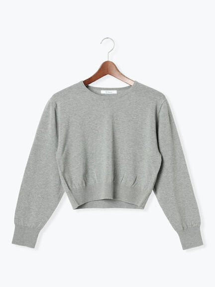 コンパクトクルーネックニット【AOYAMA FASHION ASSOCIATION × Té chichi】（グレー/ネイビー）｜Te chichi（テチチ）通販