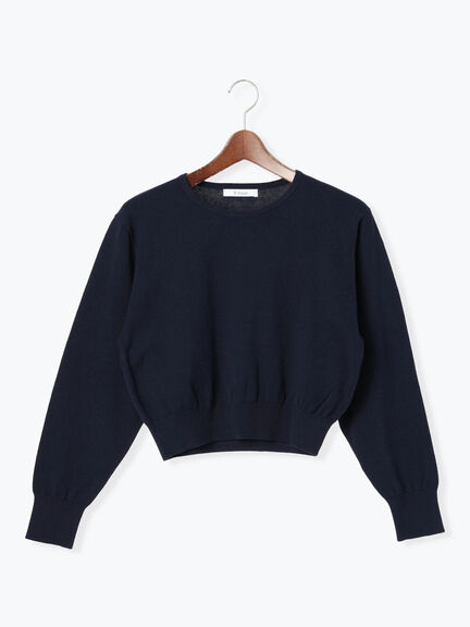 コンパクトクルーネックニット【AOYAMA FASHION ASSOCIATION × Té chichi】（グレー/ネイビー）｜Te chichi（テチチ）通販