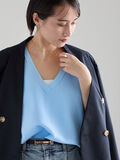 【2026年3月InRed掲載波瑠さん着用】Vネックニットベスト（サックスブルー）｜Te chichi（テチチ）通販