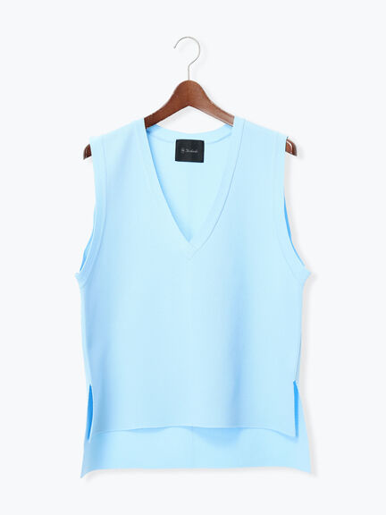 【2026年3月InRed掲載波瑠さん着用】Vネックニットベスト（オフホワイト/ブラック/サックスブルー）｜Te chichi（テチチ）通販