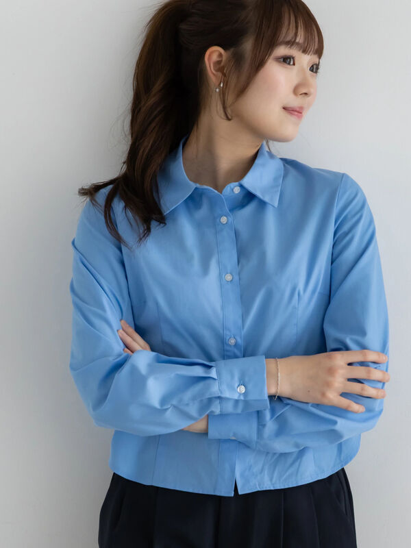 プリンセスラインクロップトシャツ【AOYAMA FASHION ASSOCIATION × Té chichi】（ピンク/サックスブルー）｜Te chichi（テチチ）通販