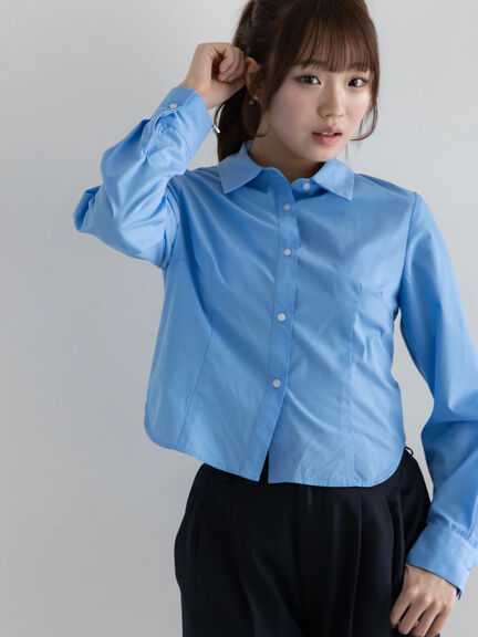 プリンセスラインクロップトシャツ【AOYAMA FASHION ASSOCIATION × Té chichi】（ピンク/サックスブルー）｜Te chichi（テチチ）通販