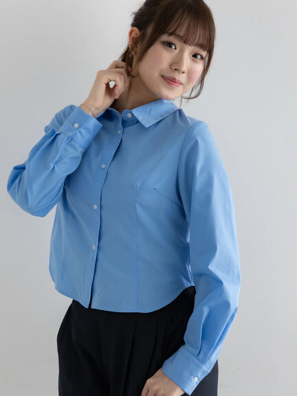 プリンセスラインクロップトシャツ【AOYAMA FASHION ASSOCIATION × Té chichi】（ピンク/サックスブルー）｜Te chichi（テチチ）通販