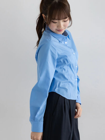 プリンセスラインクロップトシャツ【AOYAMA FASHION ASSOCIATION × Té chichi】（ピンク/サックスブルー）｜Te chichi（テチチ）通販