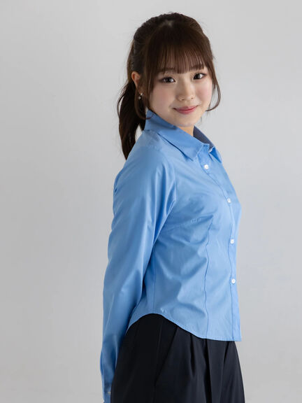 プリンセスラインクロップトシャツ【AOYAMA FASHION ASSOCIATION × Té chichi】（ピンク/サックスブルー）｜Te chichi（テチチ）通販