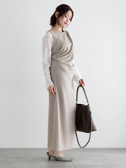 クレープフレアスリーブブラウス【AOYAMA FASHION ASSOCIATION × Té chichi】（オフホワイト/オレンジ）｜Te chichi（テチチ）通販