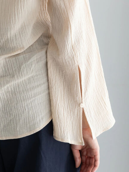 クレープフレアスリーブブラウス【AOYAMA FASHION ASSOCIATION × Té chichi】（オフホワイト/オレンジ）｜Te chichi（テチチ）通販