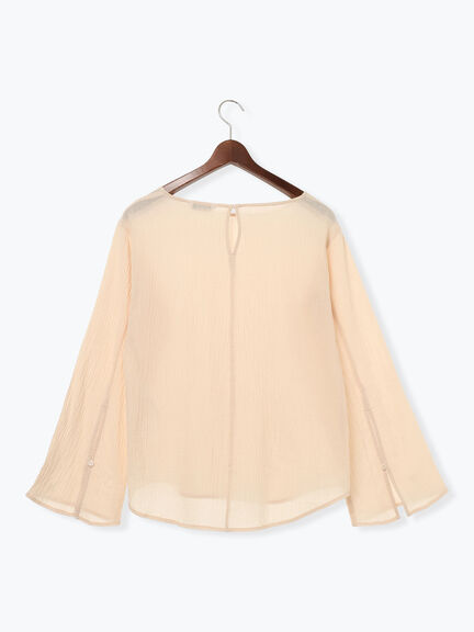 クレープフレアスリーブブラウス【AOYAMA FASHION ASSOCIATION × Té chichi】（オフホワイト/オレンジ）｜Te chichi（テチチ）通販