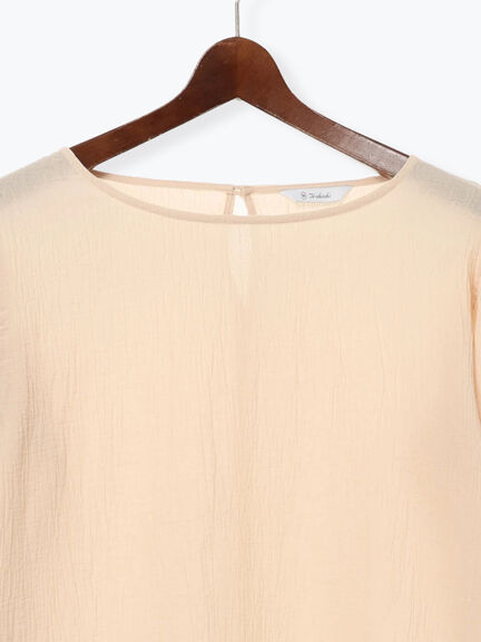 クレープフレアスリーブブラウス【AOYAMA FASHION ASSOCIATION × Té chichi】（オフホワイト/オレンジ）｜Te chichi（テチチ）通販