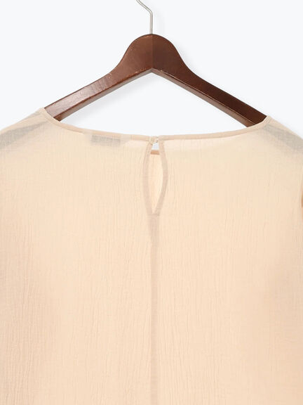 クレープフレアスリーブブラウス【AOYAMA FASHION ASSOCIATION × Té chichi】（オフホワイト/オレンジ）｜Te chichi（テチチ）通販