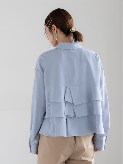 ティアードフリルクロップトシャツ（オフホワイト/イエロー/ネイビー）｜Te chichi（テチチ）通販