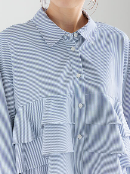 ティアードフリルクロップトシャツ（オフホワイト/イエロー/ネイビー）｜Te chichi（テチチ）通販