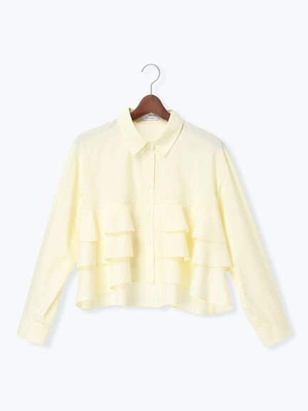 ティアードフリルクロップトシャツ（オフホワイト/イエロー/ネイビー）｜Te chichi（テチチ）通販