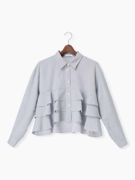 ティアードフリルクロップトシャツ（オフホワイト/イエロー/ネイビー）｜Te chichi（テチチ）通販