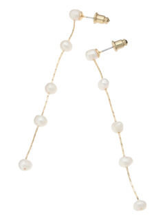 パールロングチェーンピアス（オフホワイト/アクセサリー/ピアス・指輪