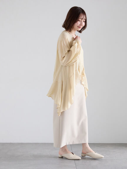 イレギュラーヘムチュニックブラウス（オフホワイト/ベージュ/ピスタチオ）｜Te chichi（テチチ）通販