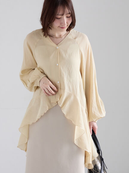 イレギュラーヘムチュニックブラウス（オフホワイト/ベージュ/ピスタチオ）｜Te chichi（テチチ）通販