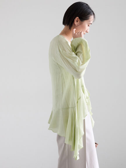 イレギュラーヘムチュニックブラウス（オフホワイト/ベージュ/ピスタチオ）｜Te chichi（テチチ）通販