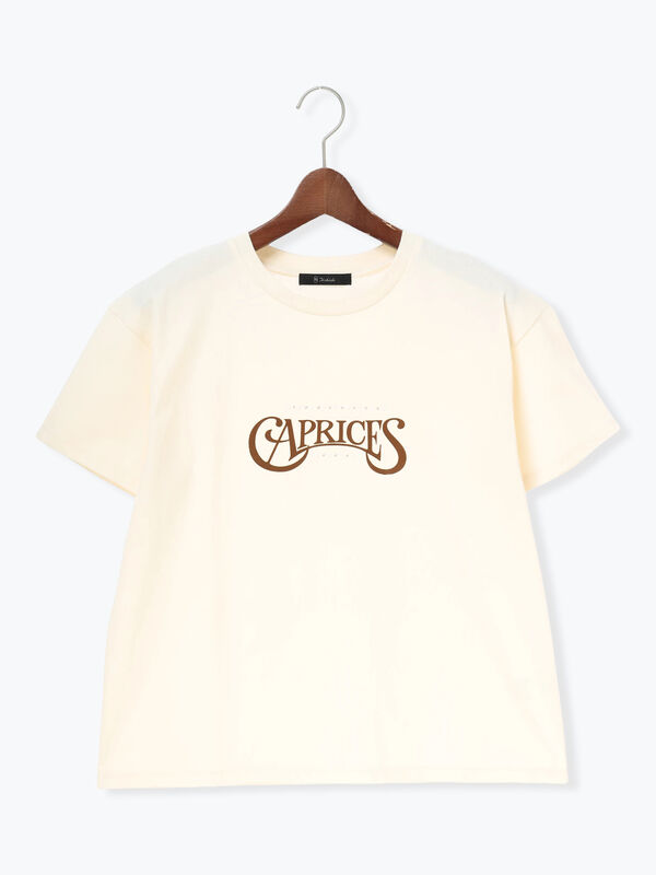 セール】 パール&ロゴプリントTシャツ（オフホワイト