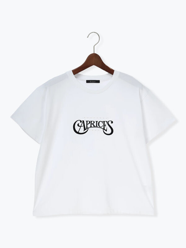 ロゴ Tシャツ ホワイト セール】 パール&ロゴプリントTシャツ（オフホワイト