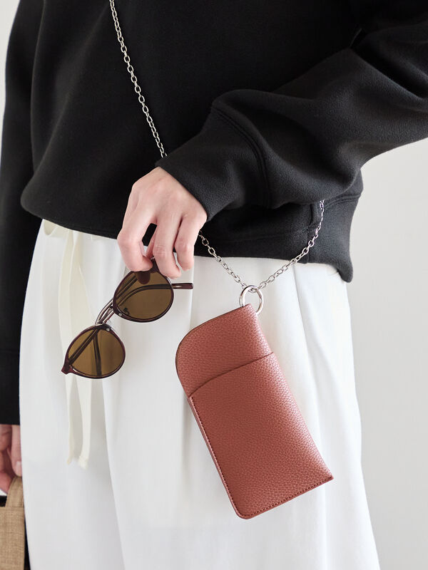 サングラス(ケース付き)（オフホワイト/ブラック/ブラウン