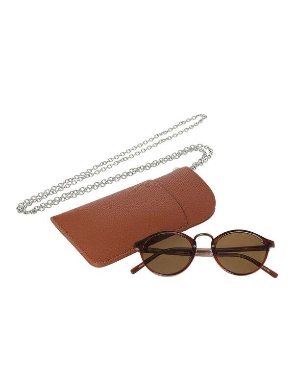 サングラス(ケース付き)（オフホワイト/ブラック/ブラウン