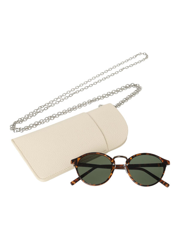 サングラス(ケース付き)（オフホワイト/ブラック/ブラウン