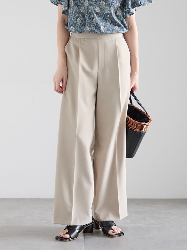 【2026年3月InRed掲載波瑠さん着用】ダブルクロスイージーワイドパンツ（ベージュ）｜Te chichi（テチチ）通販