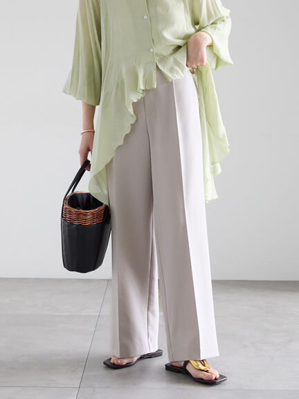 【2026年3月InRed掲載波瑠さん着用】ダブルクロスイージーワイドパンツ（グレー/チャコールグレー/ブラック/ベージュ）｜Te chichi（テチチ）通販