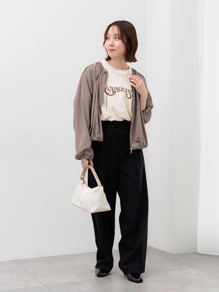 【2026年3月InRed掲載波瑠さん着用】ダブルクロスイージーワイドパンツ（グレー/チャコールグレー/ブラック/ベージュ）｜Te chichi（テチチ）通販