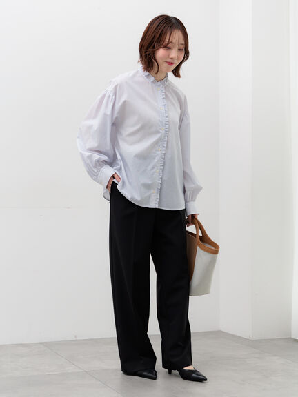 【2026年3月InRed掲載波瑠さん着用】ダブルクロスイージーワイドパンツ（グレー/チャコールグレー/ブラック/ベージュ）｜Te chichi（テチチ）通販