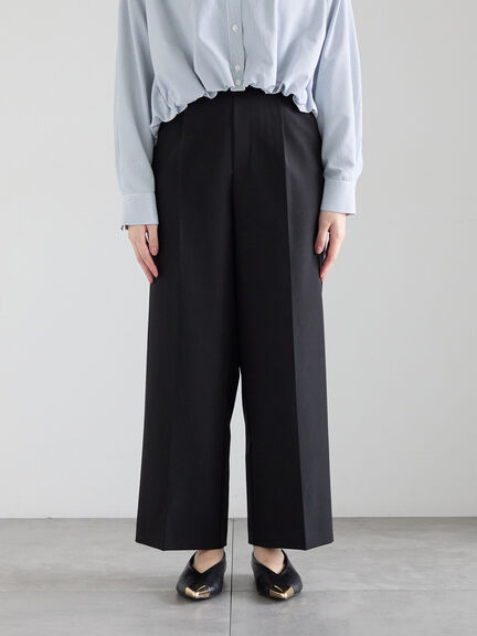 【2026年3月InRed掲載波瑠さん着用】ダブルクロスイージーワイドパンツ（グレー/チャコールグレー/ブラック/ベージュ）｜Te chichi（テチチ）通販