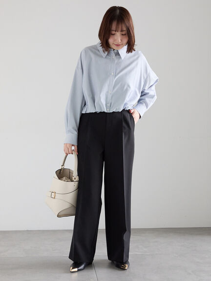 【2026年3月InRed掲載波瑠さん着用】ダブルクロスイージーワイドパンツ（グレー/チャコールグレー/ブラック/ベージュ）｜Te chichi（テチチ）通販