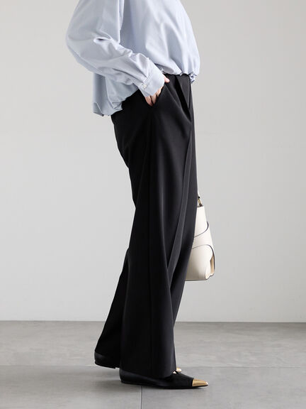 【2026年3月InRed掲載波瑠さん着用】ダブルクロスイージーワイドパンツ（グレー/チャコールグレー/ブラック/ベージュ）｜Te chichi（テチチ）通販