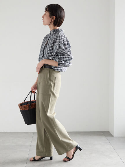 パターンアソートスタンドフリルブラウス（オフホワイト/ブラック/グリーン/ラベンダー）｜Te chichi（テチチ）通販