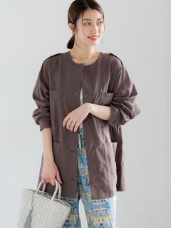 ノーカラーサファリジャケット《2026 spring catalog item》（ベージュ