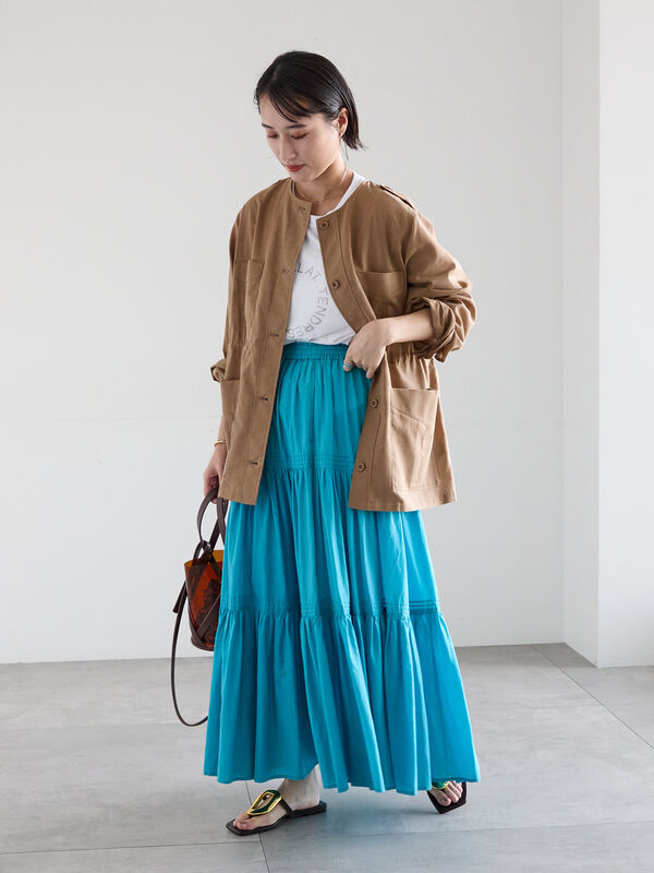 セール】 ノーカラーサファリジャケット《2026 spring catalog item