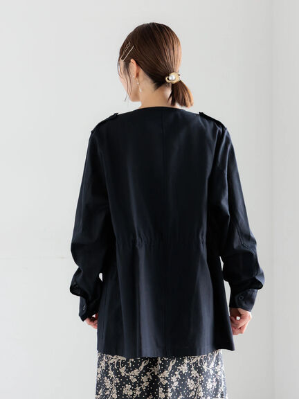 ノーカラーサファリジャケット《2026 spring catalog item》（ベージュ/ブラウン/ネイビー）｜Te chichi（テチチ）通販