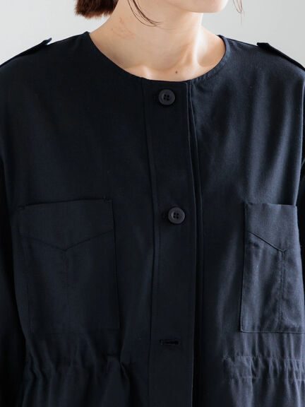 ノーカラーサファリジャケット《2026 spring catalog item》（ベージュ/ブラウン/ネイビー）｜Te chichi（テチチ）通販