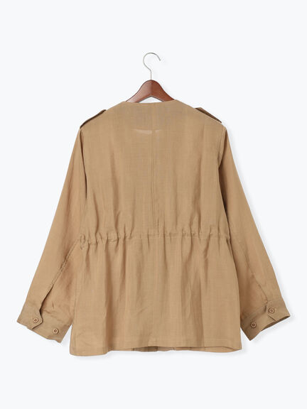 ノーカラーサファリジャケット《2026 spring catalog item》（ベージュ/ブラウン/ネイビー）｜Te chichi（テチチ）通販