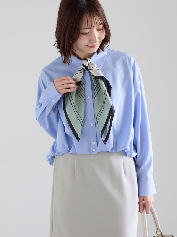 【2026年3月InRed掲載波瑠さん着用】バルーンヘムシャツ（サックスブルー）｜Te chichi（テチチ）通販