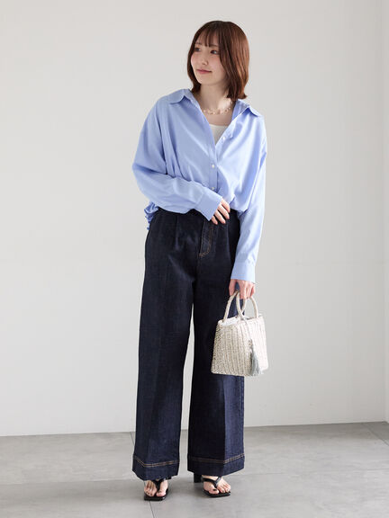 【2026年3月InRed掲載波瑠さん着用】バルーンヘムシャツ（オフホワイト/サックスブルー/ネイビー）｜Te chichi（テチチ）通販