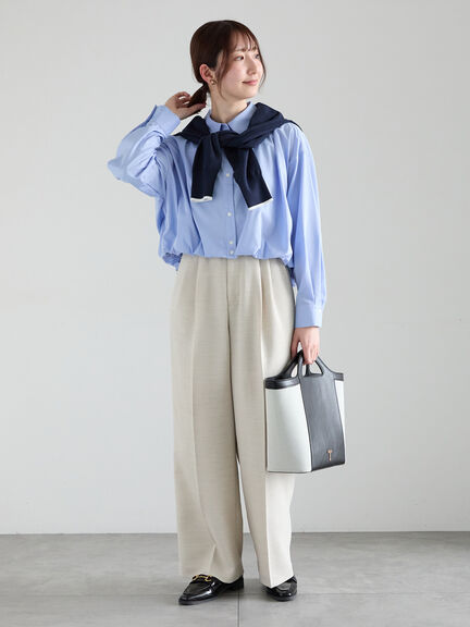 【2026年3月InRed掲載波瑠さん着用】バルーンヘムシャツ（オフホワイト/サックスブルー/ネイビー）｜Te chichi（テチチ）通販