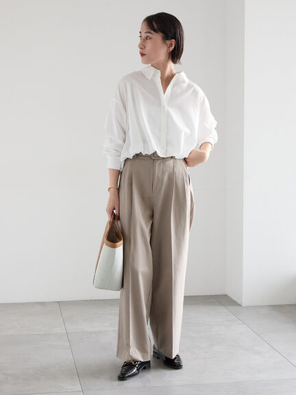 【2026年3月InRed掲載波瑠さん着用】バルーンヘムシャツ（オフホワイト/サックスブルー/ネイビー）｜Te chichi（テチチ）通販