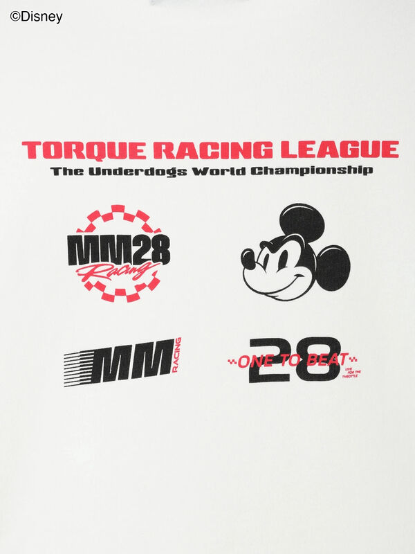 セール】 【Disney】MICKEY/ロゴプリントTシャツ（オフホワイト
